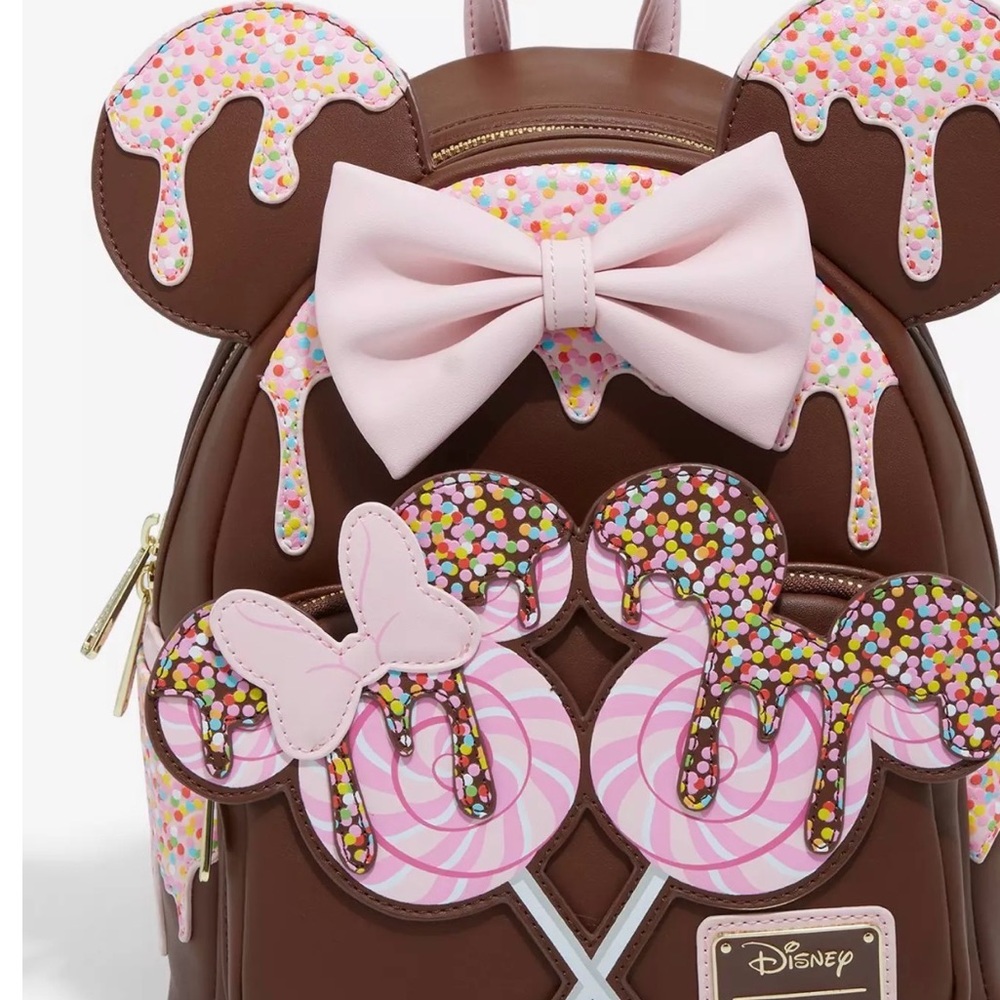 Disney Loungefly Chocolate Lollipop Brown and Pink mini Backpack